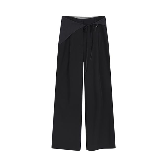 LAP Scarf Layered One-Pleat Pants Ar1Wp265