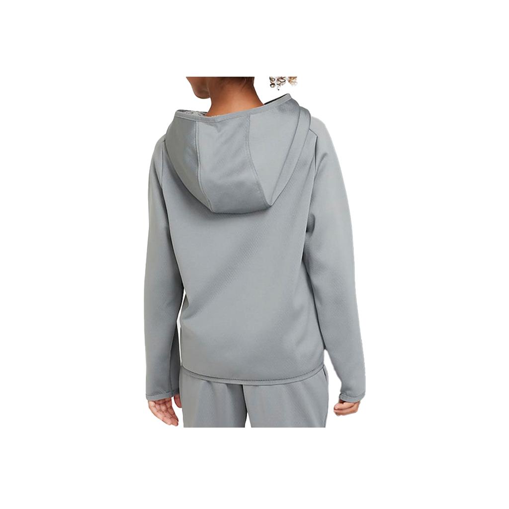 Nike Kurtka FW24 K NK TF FLC HD FZ Zimowa Dzianinowa z Kapturem Zapinana na Zamek Kurtki Dziecięce Szara FZ5323084