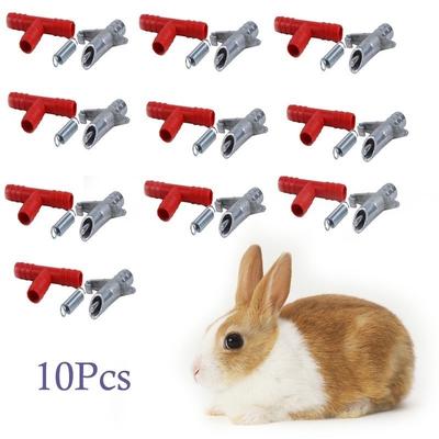 10 Pcs Automatic Feeders Tape Water Rabbit Mouse Tile Water Drinker Rodents Water Feeder Poultry Far