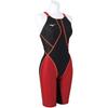 Mizuno N2MGA230 Size Black X Size L Women's One-Piece Swimsuit, 96 Red,