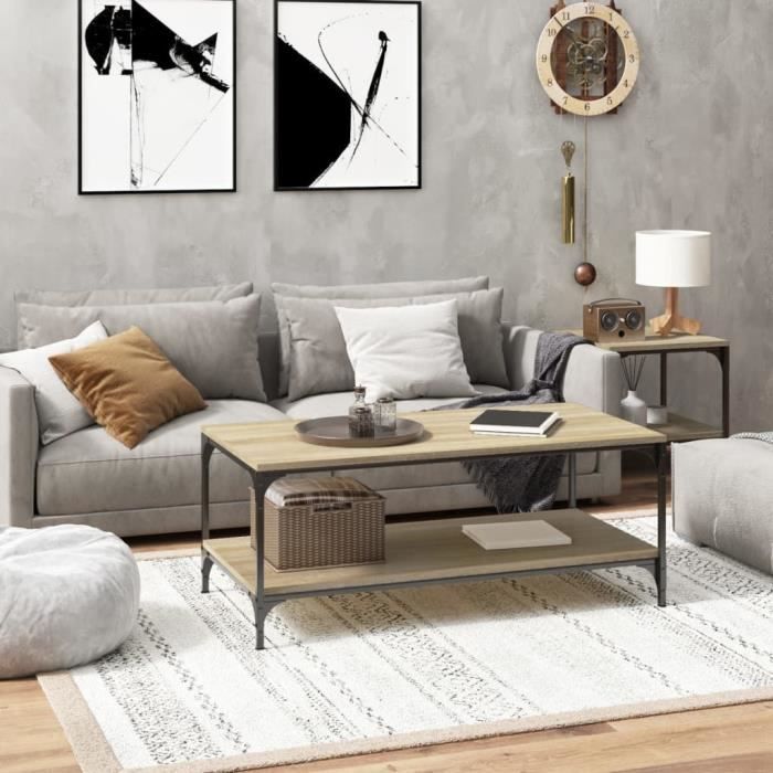 VidaXL Coffee Table Sonoma Oak 80x50x40 Cm Engineered Wood 819368