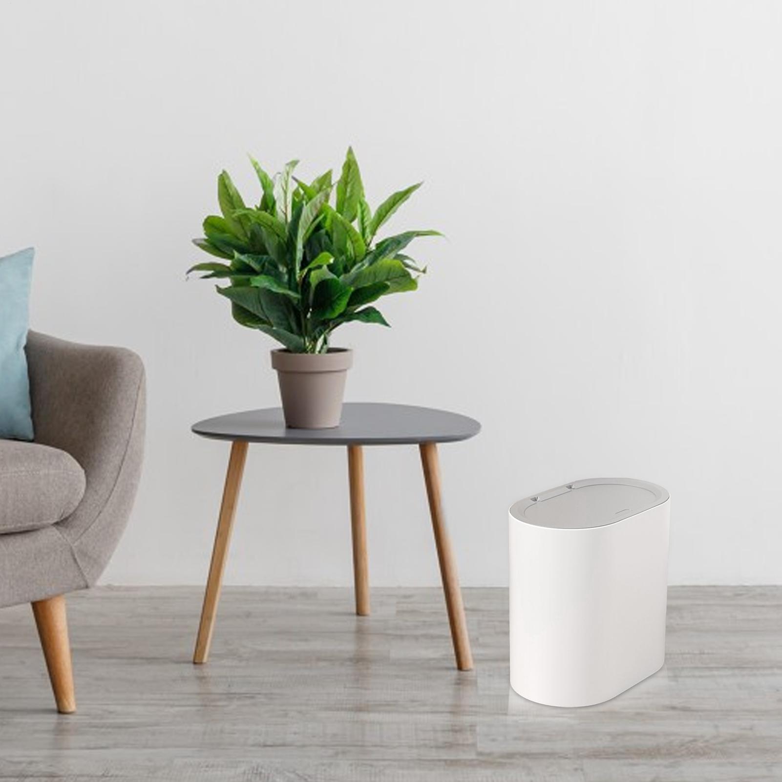 Kitchen Bathroom Trash Can With Lid Trash Bin Press Top Waste Basket Stylish Slim Garbage Can Compact Spaces Wastebasket CN