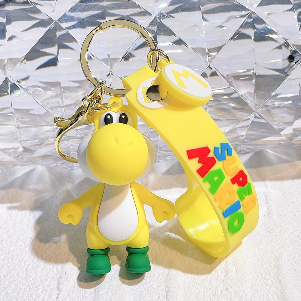 

*Super Mario Bros Keychain Anime Figure Toad Yoshi Car Decoration Backpack Pendant Accessories Kids