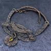 Natural Citrine Gemstone Handmade Copper Wire Wrap Jewelry Necklace 18" Q2g83