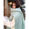Korean version of wool plaid scarf women's winter new fashion versatile thickened warm student couple plush scarf men