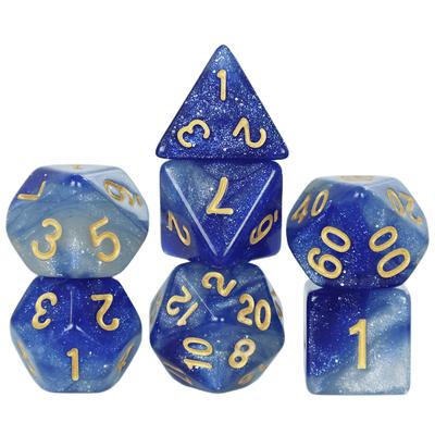 DND Dice 7pcs Universe Starry Night Theme Dice Polyhedral Dice for RPG Role Playing Game DnD Game Accessories