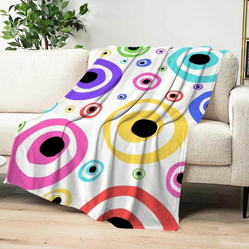 Blanket Flannel Warm Comfort Soft Plush Color Blanket For Sofa Evil Living Room Office Bedroom Travel Eye Gift