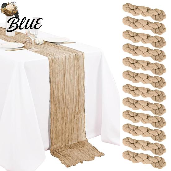 Chic Home Table Linens Boho Cheesecloth Wedding Runner Runner Rustic Sheer Decorative for Bridal Shower Baby Modern Farmhouse