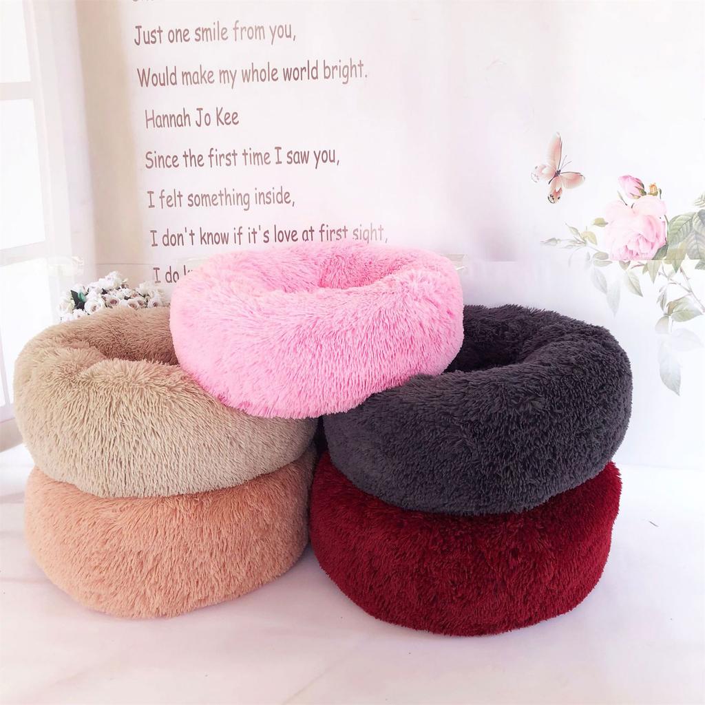 Cat Cushions Bed Multiple Size and Color Winter Soft Round Sofa Bed Cat Bed for Indoor Cat Furry Sofa