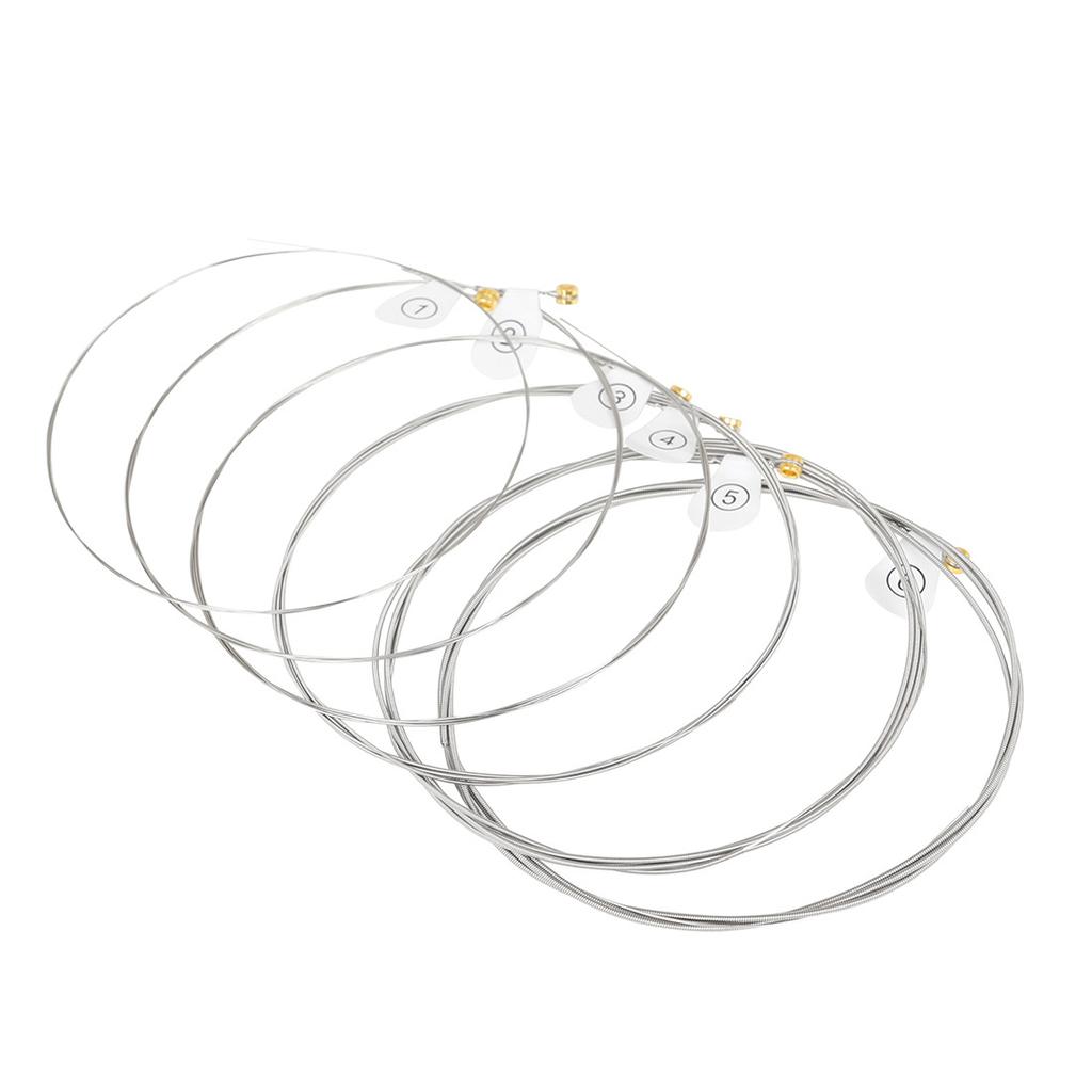 High Carbon Steel Nickel 6pcs Electric Guitar Strings 009 042 Inch Hex Core Wrap Professional Studio Stage Heavy Duty Long Life Bright Tone