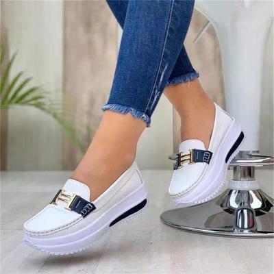 Zapatos Gruesos Redondos Antideslizantes de Moda para Mujer Zapatos Casuales para Caminar y Deportivos