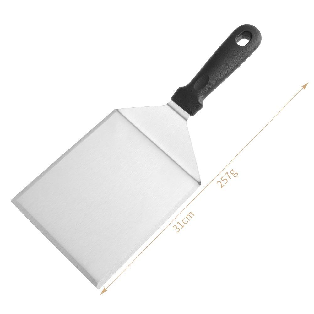 Stainless Steel Teppanyaki Scraper Non-Stick Cooking Spatula Steak Fried Shovel  Outdoor BBQ