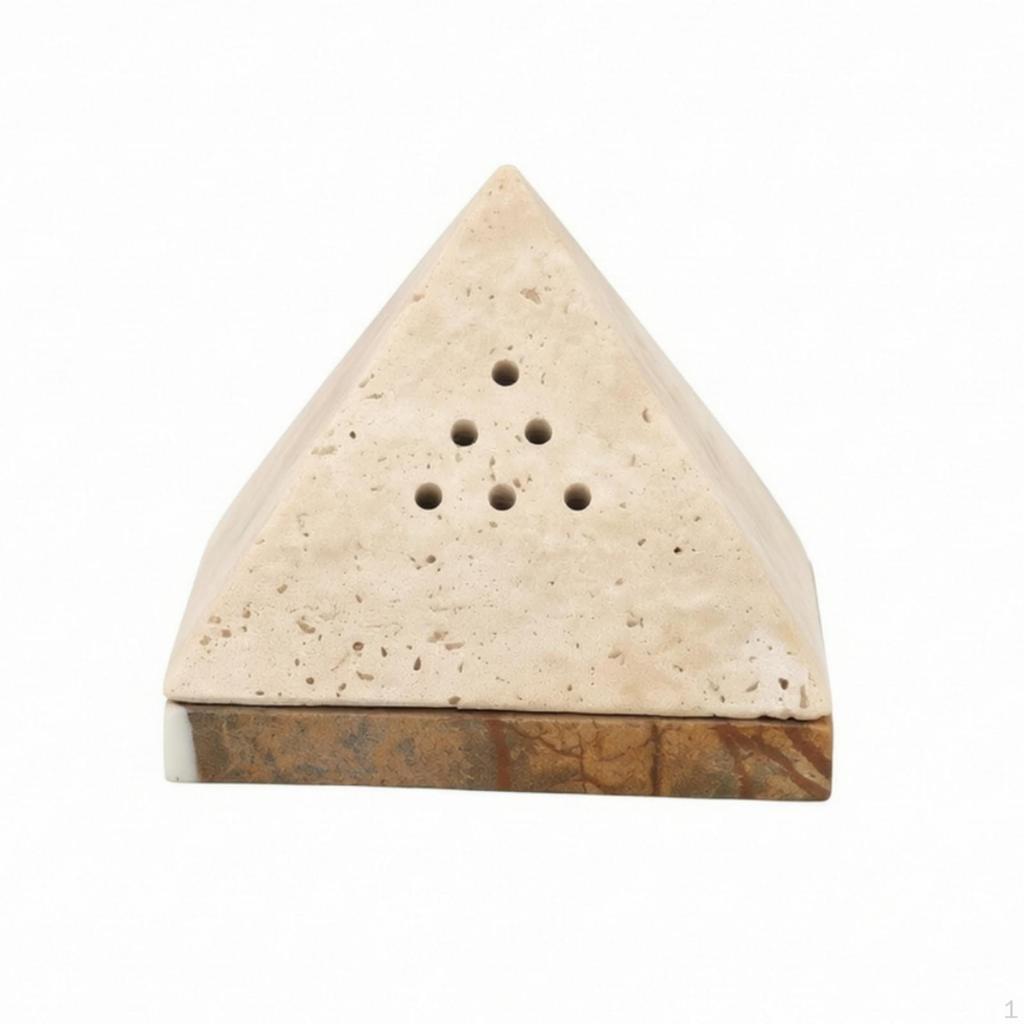 Pyramid Incense Burner StoneLike Holder with Base Stable Censer for Hotel Reception,