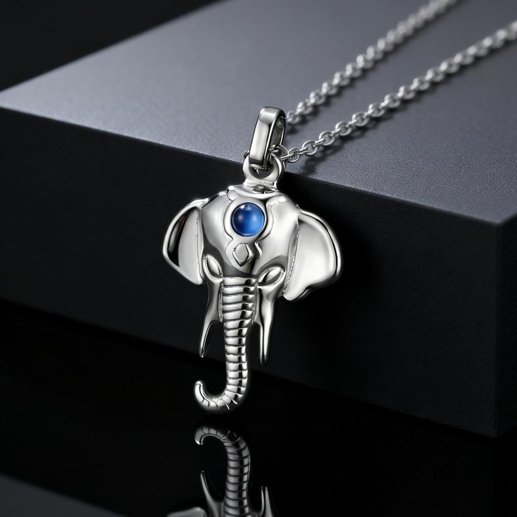 Fashion Unique Design Elephant Pendants Necklace Silver Color Stainless Steel Charm Necklace for Men Punk Chic Jewelry Gifts