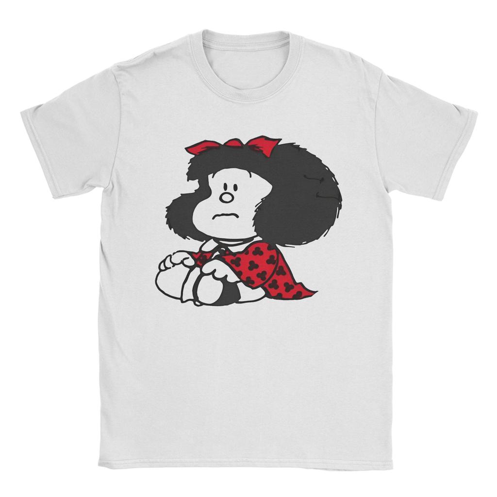Vintage Mafalda With Swimsuit Tshirts For Unisex Unisex O Neck Pure Cotton T Shirt Mafalda Cartoon Tee Shirt 4xl 5xl Tops