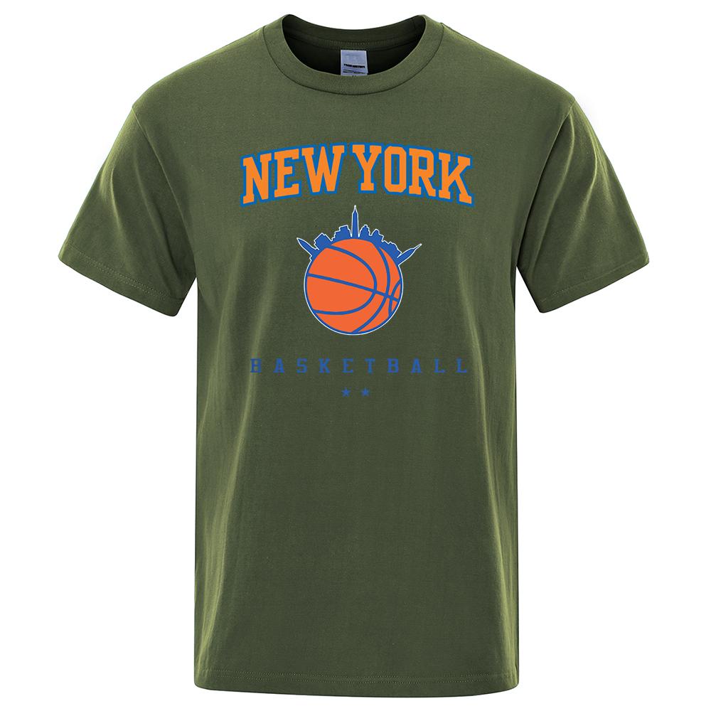 New York Basketball Persönlichkeit Street Herren Kleidung Hochwertige Oversize T-Shirts Sommer Atmungsaktives T-Shirt Hip Hop Baumwoll Tops