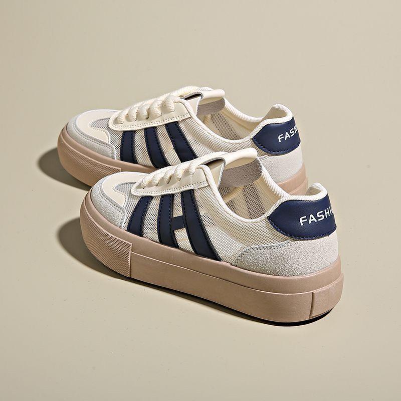 

Soft sole thick baseplate shoes women s new summer versatile sports mesh breathable white shoes student board shoes net shoes 40