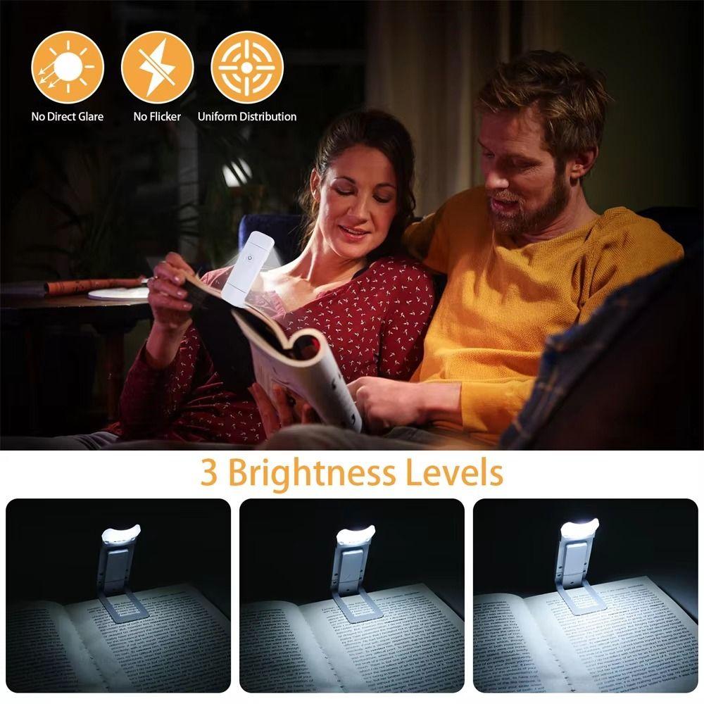 Mini LED Clip on Book Light Rechargeable Eye Protection Mini LED Book Light Flip Dimmable Clip Desk Light Office