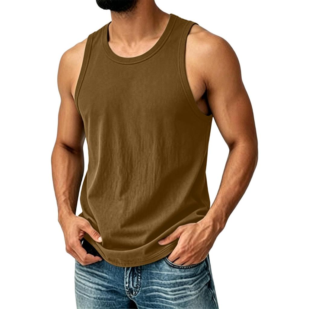 Herren Freizeit Einfarbig Ärmelloses Tanktop Leichtes Atmungsaktives Gewebe Bequeme Passform Sommerkleidung