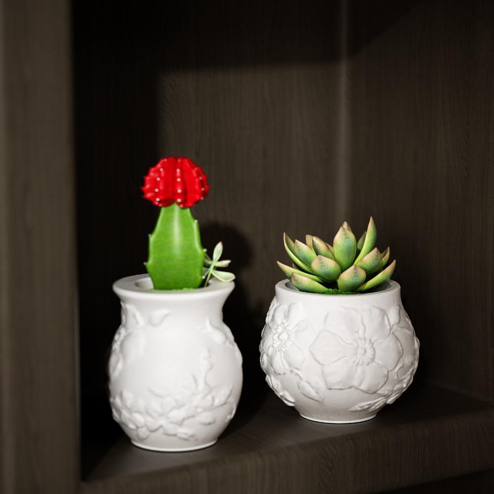 Embossed Flower Vase Silicone Mold Cute Storage Jar Mold Resin Dropping Mold Home Living Room
