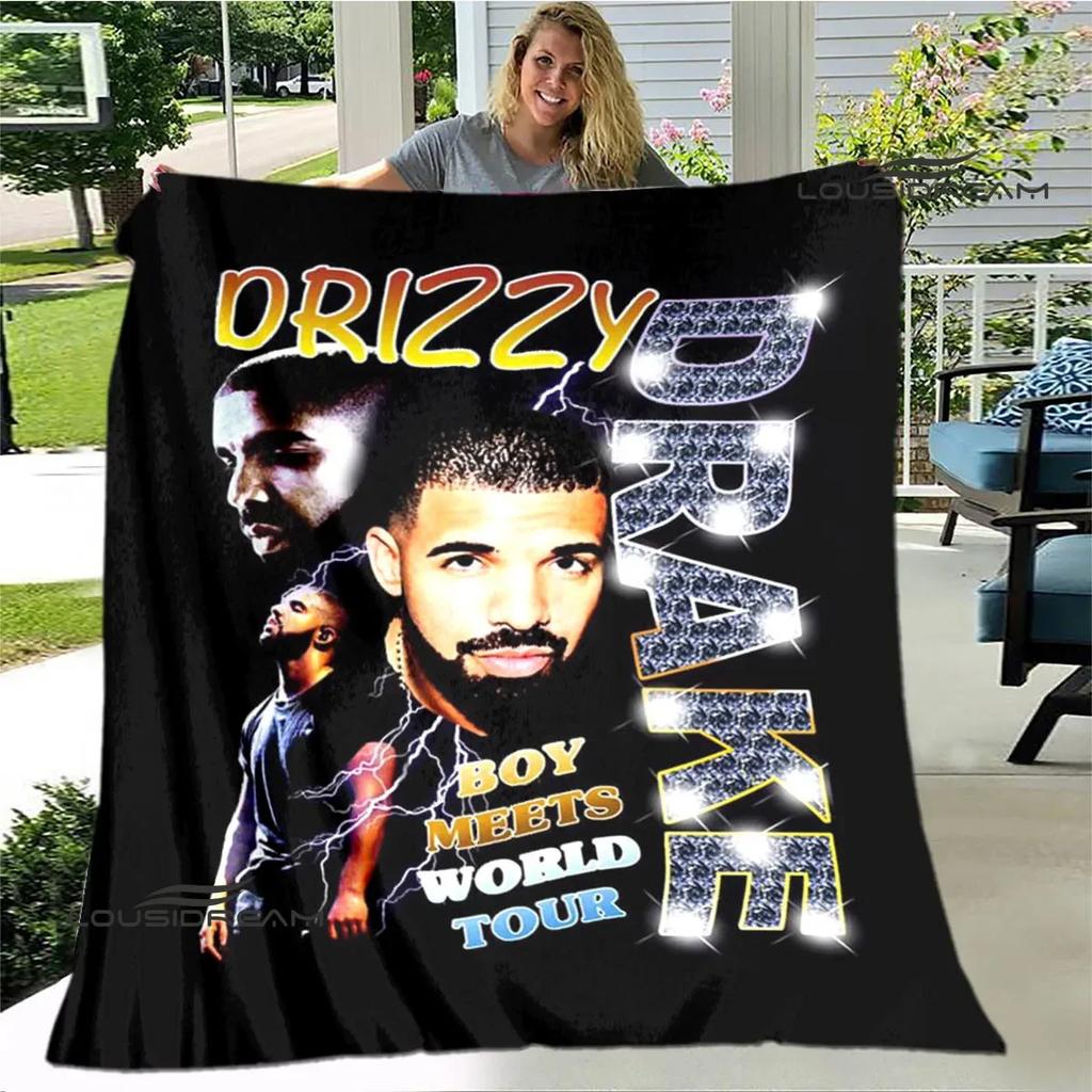 Rapper Drake Coperte Stampate 3D Calda Coperta in Flanella Morbida e Accogliente Coperte da Viaggio Fodere per Letto Regalo di Compleanno