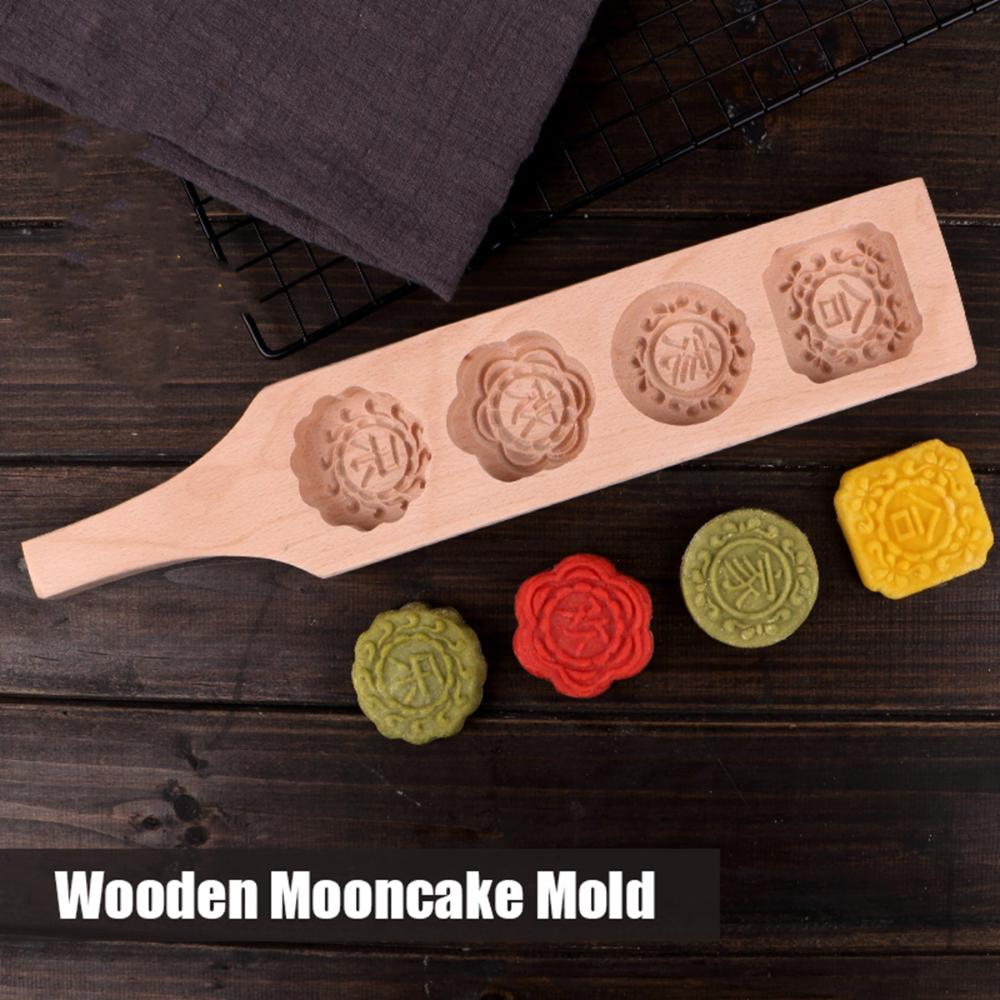 Chocolate Baking Kitchen Wooden Moon Cake Mould Cookie Stamp Mooncake Mold Ma'amoul Form