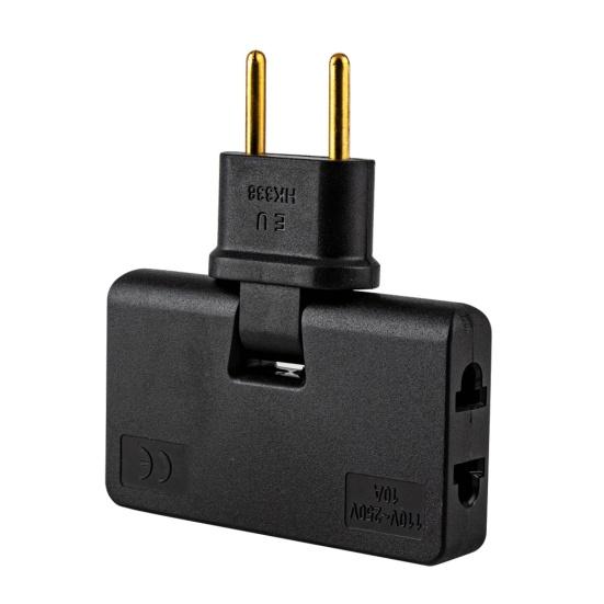 EU Plug Adapter 3 180-degree Rotating 1 In 1500W European Standard Plug Power