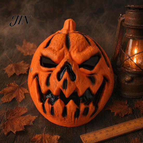 Eye Catching Party Mask Halloween Pumpkin Mask, 3D Spooky Jack O Lantern for Cosplay Party, Lightweight Scary Ghost Face Breathable Adults Kids, Trick