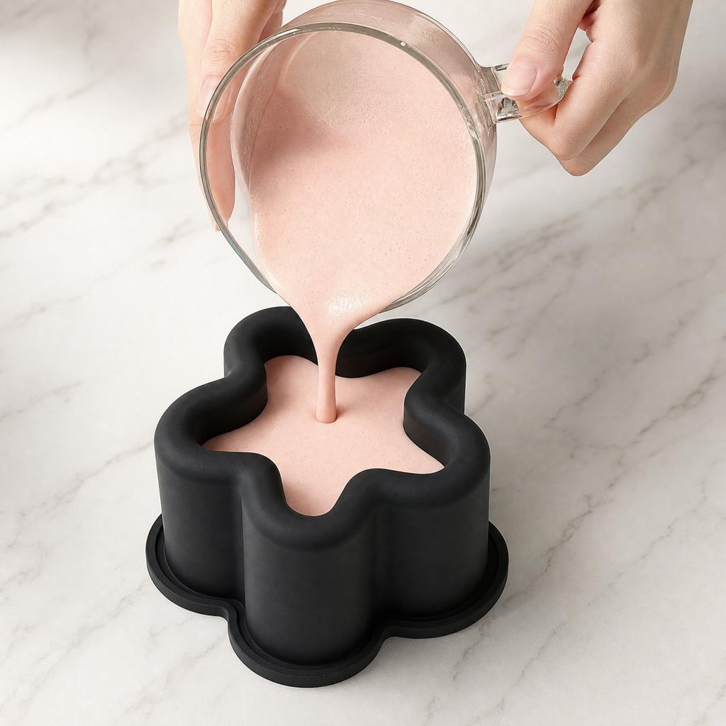 Flower Shaped Single Cavity Silicone Mold for Mousse Cake Baking Candle Plaster Resin Mold Flexible Non Stick French Style