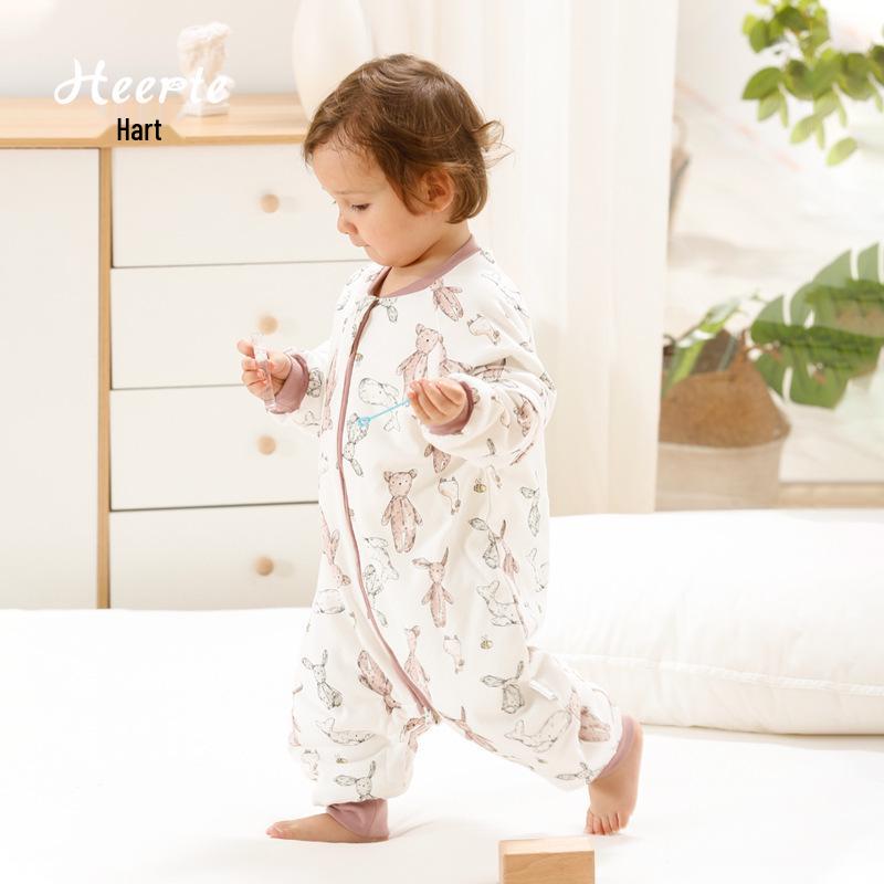 

Детский спальный мешок из тутового шелка - Осень/Зима, Дизайн с раздельными ножками, Защита от испуга, Цельная пижама