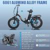 BURCHDA Bici elettrica R8, bici pieghevole per adulti da 20", batteria 48V/15Ah, bici elettrica, 7 velocità, E Bike Ville 40KM/H