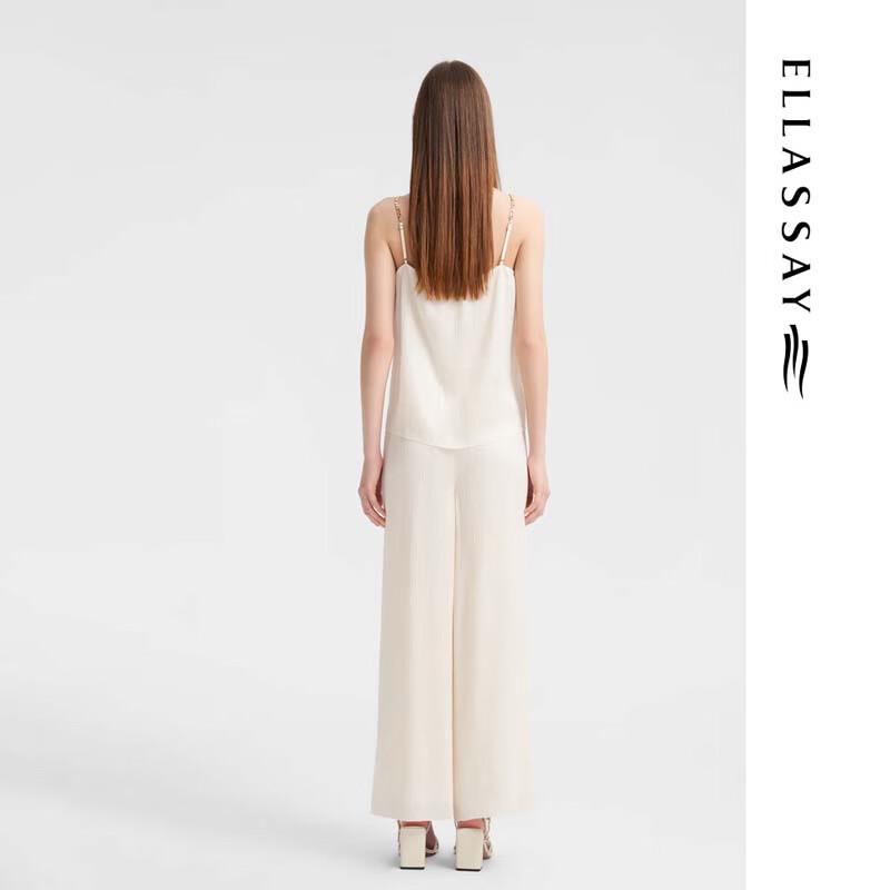 ELLASSAY Women's Pleated Acetate Straight-Leg Trousers