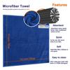 SINLAND Microfiber Cleaning Cloths, Cleaning Towels, for Car Washing, Absorbent, Quick-Drying, 12-Count, Blue