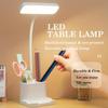 1PC Eye Care LED Desk Lamp with Pen Holder - USB Rechargeable, 3-tone Night Light for Students, Offices, Bedside Reading