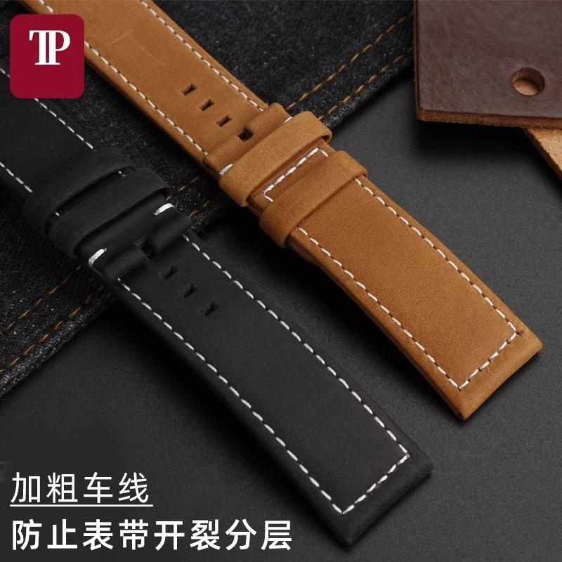 23mm Vintage řemínek pro Zenith Pilot 29.2430 Bronzový řemínek z hovězí kůže pro letce Retro matný pásek Náhradní náramek Černý Hnědý