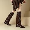 Women's Low-heeled Boots Autumn and Winter New European and American Thick-heeled Large-size Roman Medium Boots