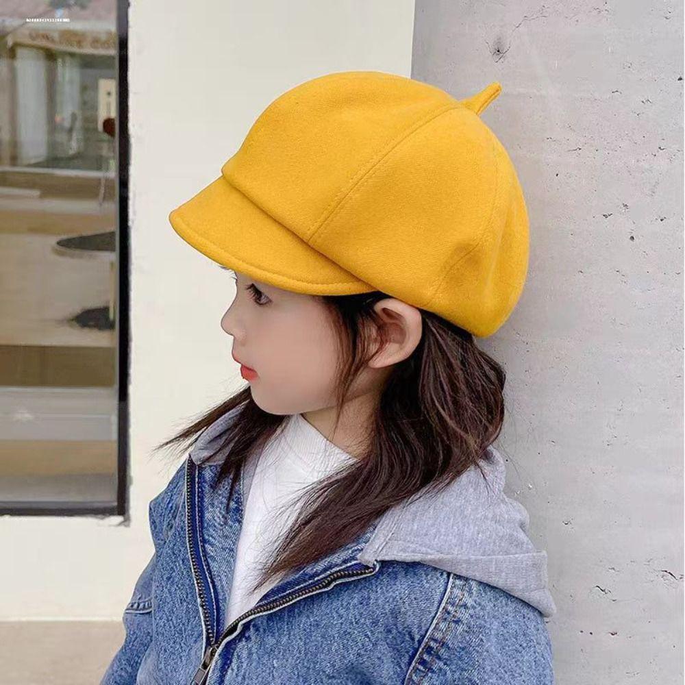 Flat Kids Berets Cap Y2K Children Newsboy Cap Soft Octagonal Hat Boys
