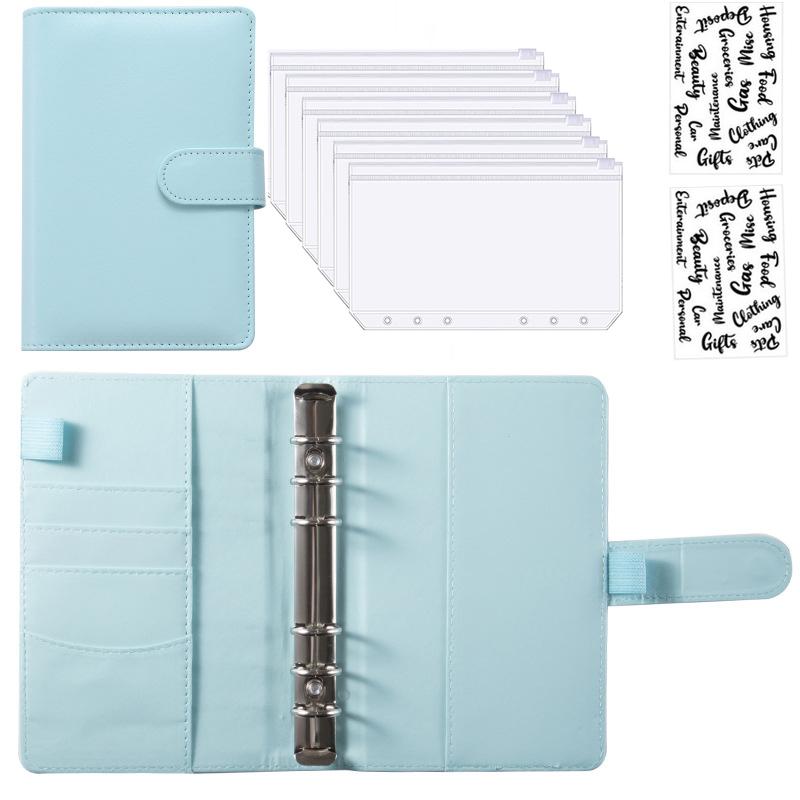 A6 PU Leather Budget Binder Notebook Cash Envelopes System Set,with Binder Pockets for Money Budget Saving Bill Organizer