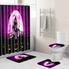 Halloween Bathroom Four-Piece Combination Set Bedroom Non-Slip Carpet Floor Mat Door Mat