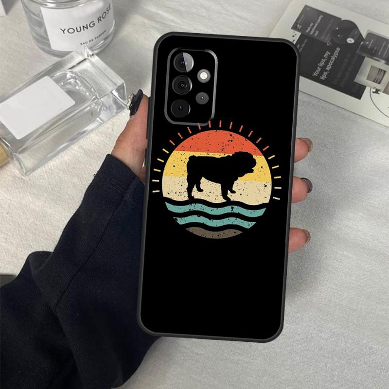 English Bulldog Herzschlag Hülle Für Samsung Galaxy A13 A23 A33 A53 A17 A06 A16 A56 A36 A54 A34 A14 A52 A32 A15 A35 A55
