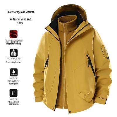 Unisex 3-in-1 Deutsche Outdoor-Jacken, Abnehmbar für Herbst/Winter, Große Größen, Ideal für Arbeitskleidung & Bergsteigen