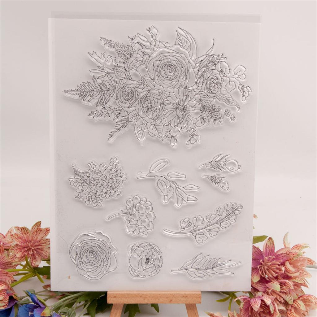 Flower Silicone Clear Stamps for Card Making Scrapbooking Embossing DIY Craft Album Rubber Seal Stamps Decoration