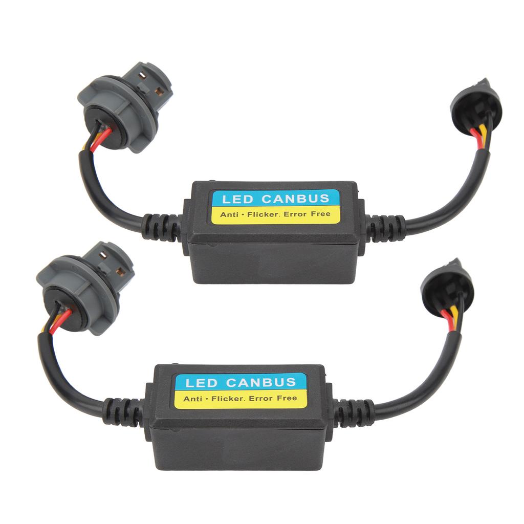 2 Stück Bremslicht-Decoder 12V Bremslampe Anti-Flimmern Fehlerlöschungs-Decoder für 7443 T20 Stecker