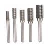 5 Pcs Carbide Burr Set Single Cut Rotary Files with 6mm 0.24in Shank for Engraving Polishing Drilling