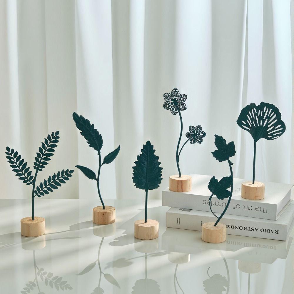 Hollow Out Leaves Ginkgo Leaf Ornament Gold Green Tabletop Decoration Home Decoration