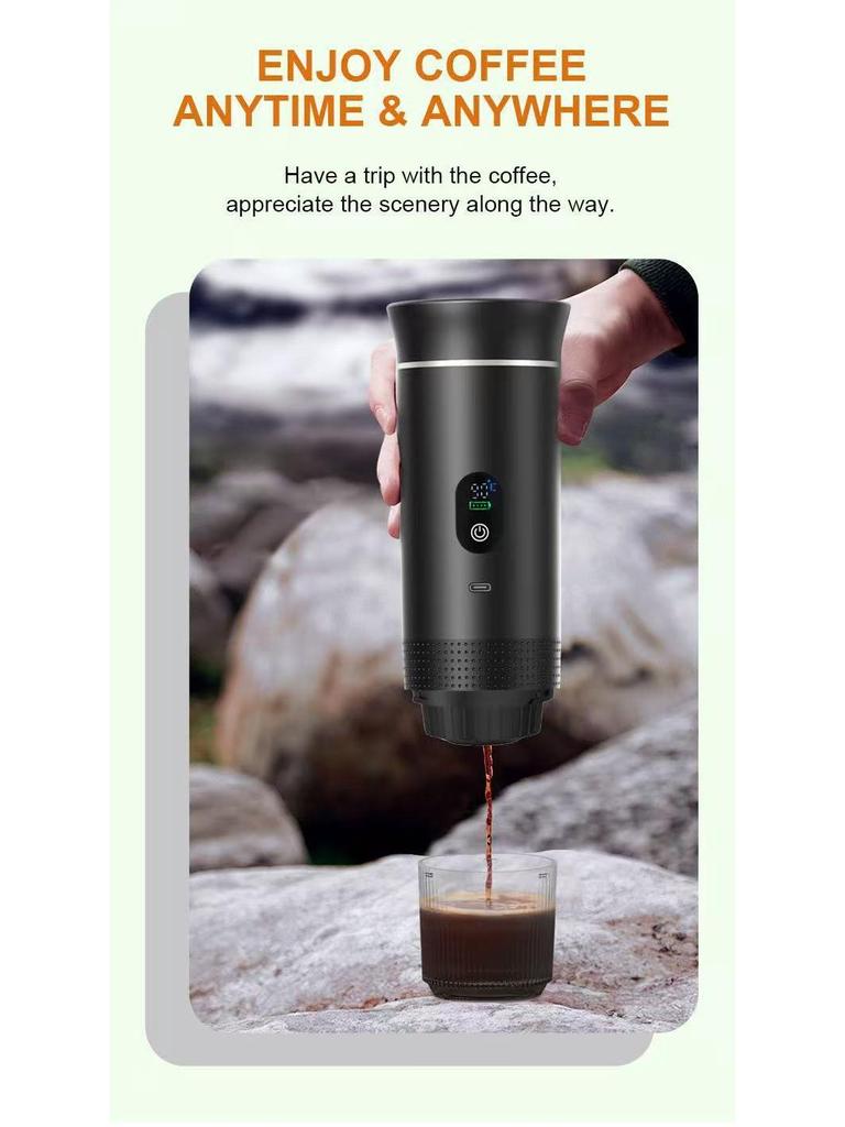 Upgraded Portable Capsule Espresso Machine - Small, Electric, Black