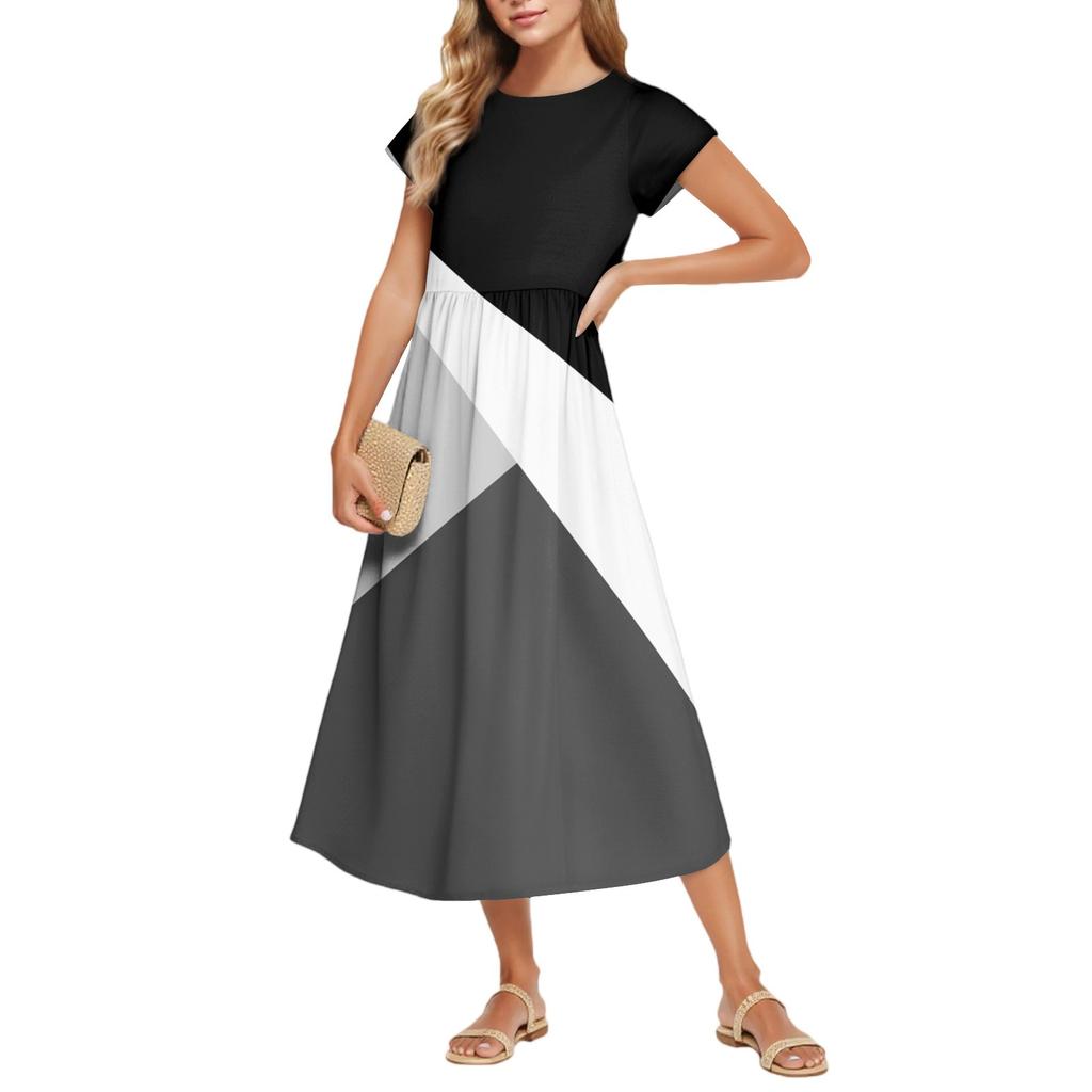 Women's Fashion Temperament Elegant Waisted Floral Casual Dresses