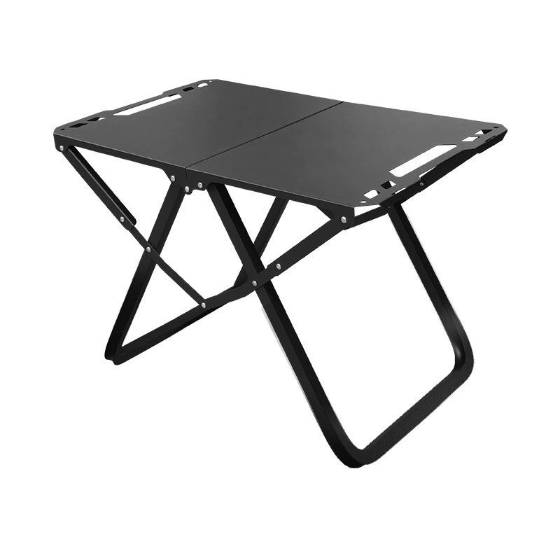 Tragbarer Klapp-Picknicktisch mit Karbonstahl und Kochgeschirr-Set