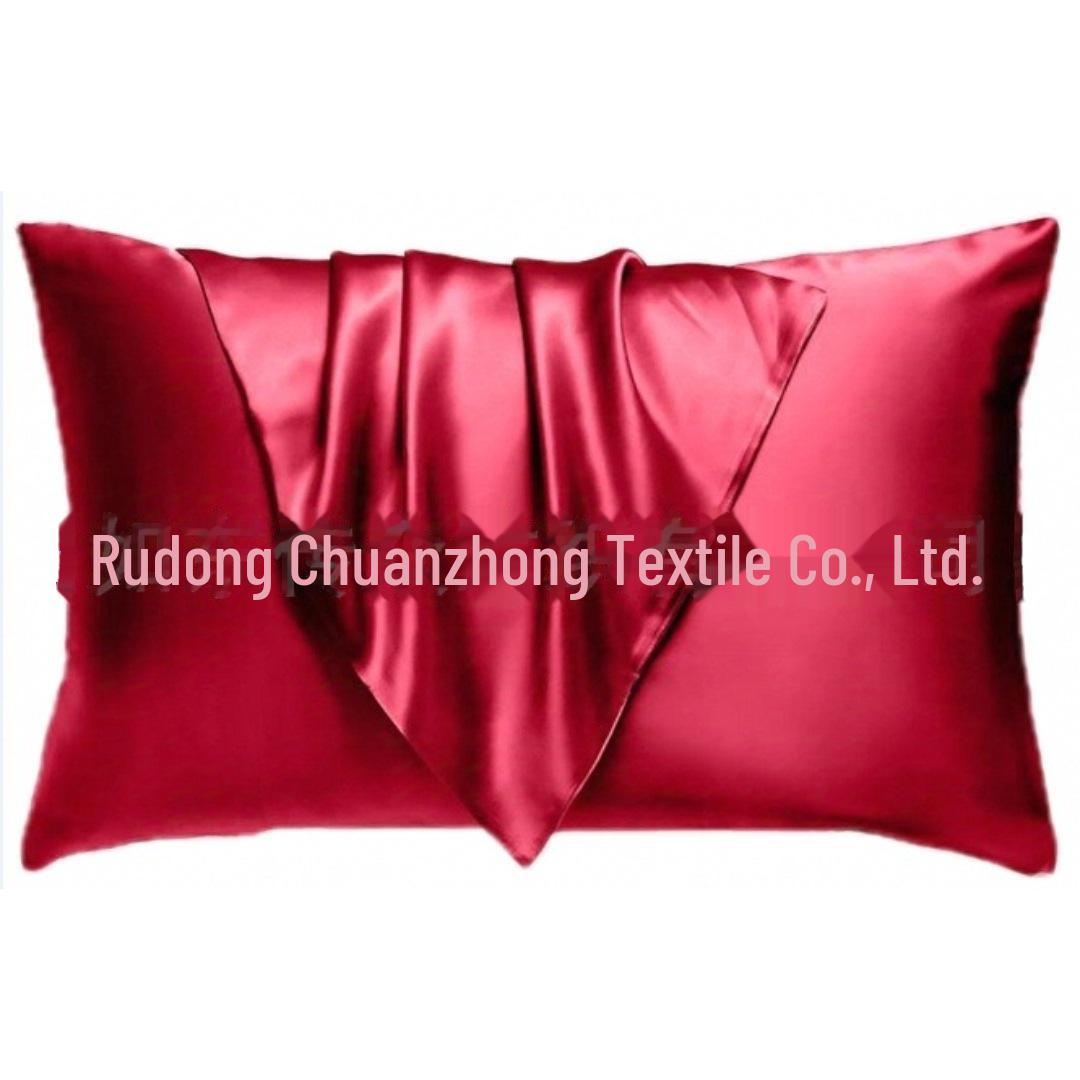 

Multi-color Satin Imitation Silk Pillowcase Pair for Trade 50x75 cm вина червоного кольору