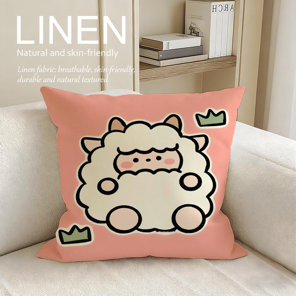 Cute Wataame Sheep Cushion Cover Pillowcase Set Pcs X X Breathable Washable Sofa Cushion Cover
